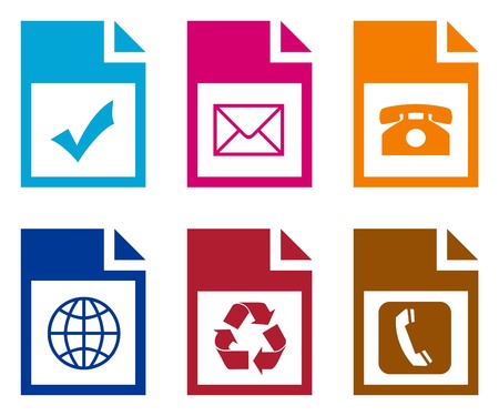 Set of computer files with pictograms.の写真素材