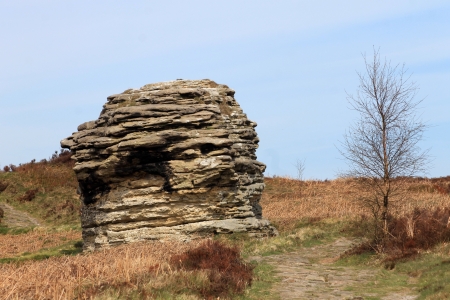 Rock formation in North Yorkshire Moors National Park, England.の写真素材
