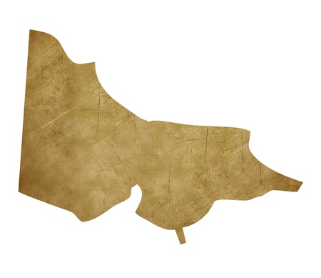 Grunge Victoria province Australia map in treasure style isolated on white background.
