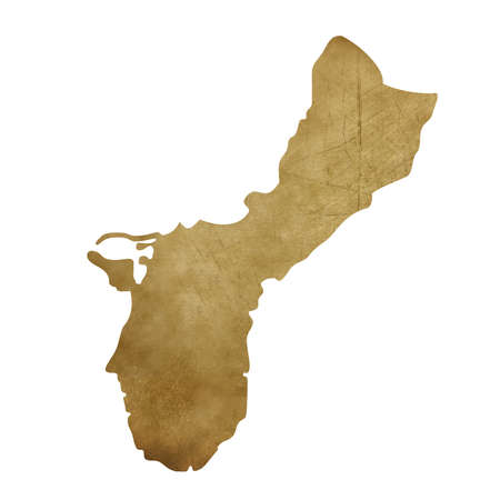 Grunge Guam map in treasure style isolated on white background.の写真素材