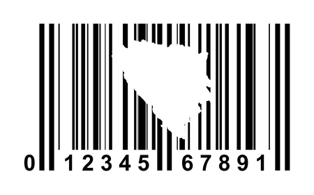 Bosnia and Herzegovina shopping bar code isolated on white background.の写真素材