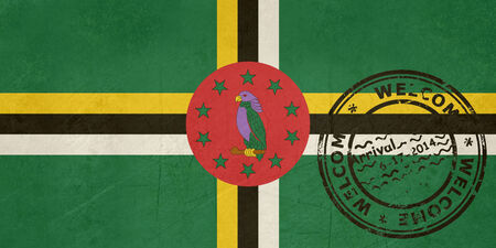 Welcome to Dominica flag with passport stamp
の写真素材