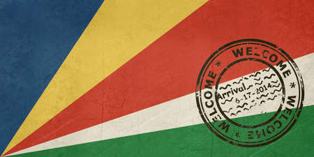 Welcome to Seychelles flag with passport stamp
の写真素材