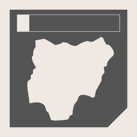 Nigeria map button in responsive flat web design map button isolated with clipping path.の写真素材