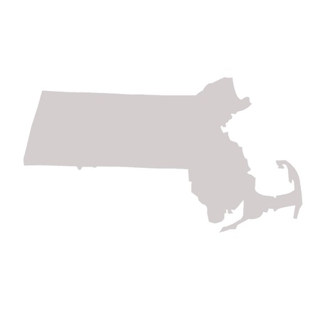 Massachusetts State map isolated on a white background, USA.の写真素材