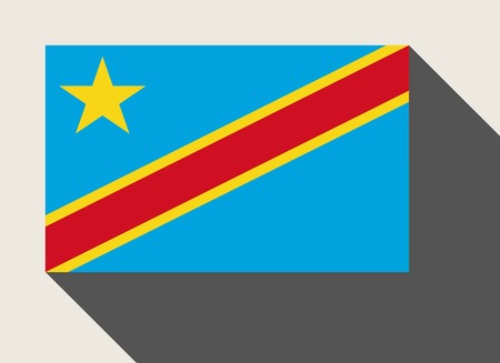 Democratic Republic of the Congo flag in flat web design style.の写真素材