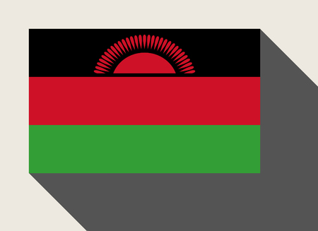 Malawi flag in flat web design style.の写真素材