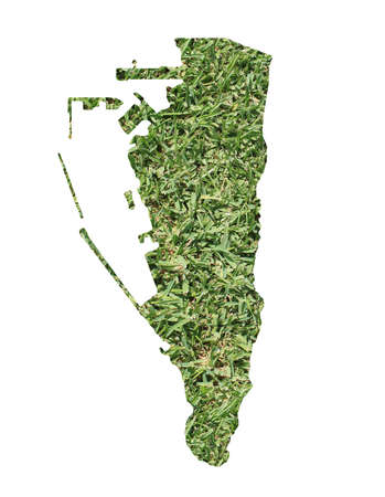 Map of Girbraltar filled with green grass, environmental and ecological concept.の写真素材