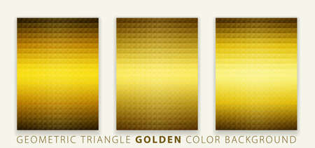 Geometric shapes triangle pyramid golden color background. Poster design, vector illustration.のイラスト素材
