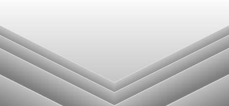 White arrowhead abstract background. Right angle frame, gradient light to dark tones. Templates for business card, cover, brochure, flyer, pages, poster, banner, web design. Vector illustration.のイラスト素材