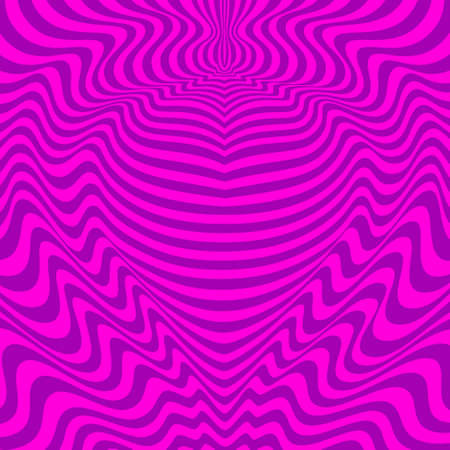 Illusion art wave curve design pink heart shape. Abstract background pattern. For design publications, greeting cards, book covers, posters, wallpaper, web design, walls. Vector illustration.のイラスト素材