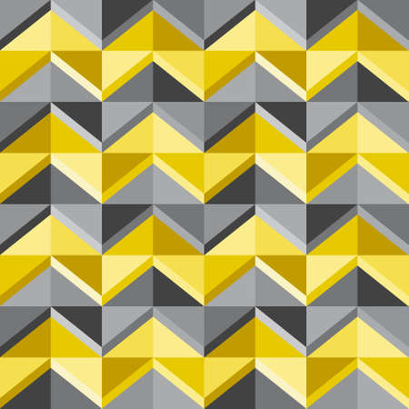 Abstract zigzag pattern Triangle shape, chevron shape, seamless background. Color trends of the year 2021, yellow and gray. Textured for fabric, tile, cover, poster, wall. Vector illustration.のイラスト素材