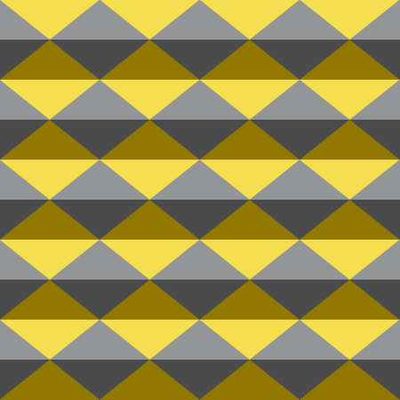 Zigzag pattern seamless abstract background. Triangle, diamond shape yellow gray. Color trend 2021. Textured design for fabric, tile, cover, poster, textile, backdrop, wall. Vector illustration.のイラスト素材