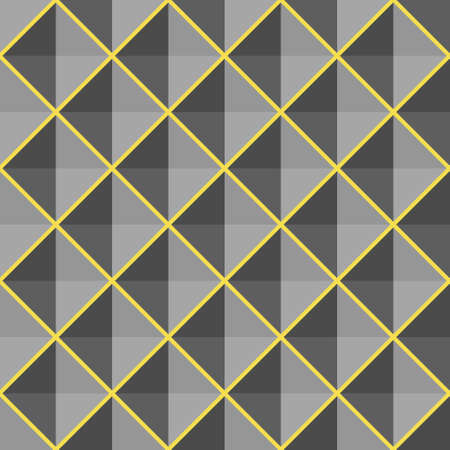 Gray diamond shape square yellow lines. Seamless abstract pattern background.のイラスト素材