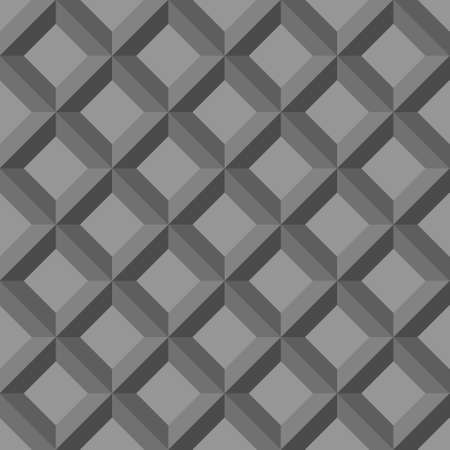 Seamless abstract pattern background. 3D gray diamond-shaped squares.  Vector illustration.のイラスト素材