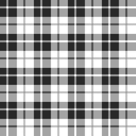 Scottish pattern monochrome color. White gray black plaid. Seamless background pattern. Vector illustration.のイラスト素材