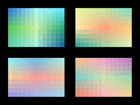Pastel color pattern set abstract background. Geometric shapes, triangles, squares, gradients....