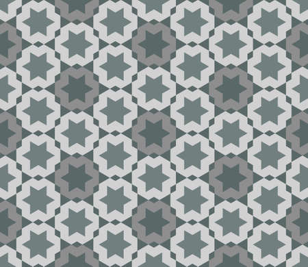 Abstract background hexagram, greenish gray. Arranged in a grid line. Hexagon shape pattern seamless zigzag. Texture design for textile, tile, cover, poster, banner, wall. Vector illustration.のイラスト素材