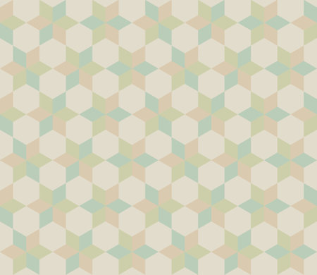 Seamless abstract geometric pattern. Hexagon shape background pastel color. Arranged zigzag manner....