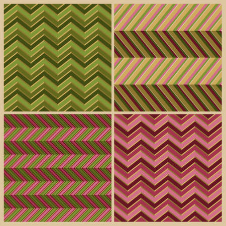 Seamless merry christmas wallpaper set. Abstract pattern zigzag shape. Background design for fabric, textile, banner, card, cover, poster, tile, wall. Vector illustration.のイラスト素材