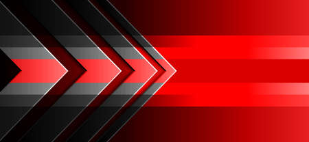 Red abstract background gradient black. Hi-tech pattern with gray arrowhead. Design elements for banner, template, card, cover, poster, backdrop, wall. Vector illustration.のイラスト素材