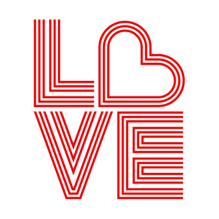 Message of love. Valentine's Day concept. Red stripes on a white background. Design for fabric pattern, tile, cover, poster, card, flyer, brochure, banner, wall. Vector illustration.のイラスト素材