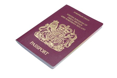 An official Britsh Passport isolated on whiteの写真素材