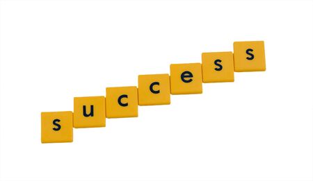 success written in children's letter tilesの写真素材
