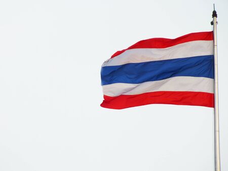 Thailand flag is waving on the sky