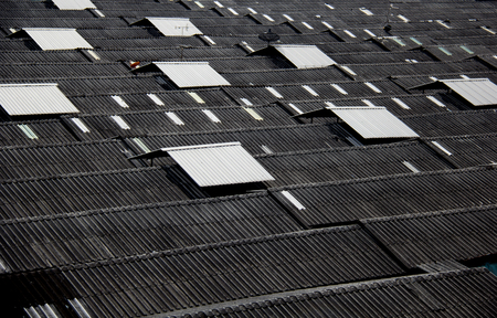 Striped of the black roof .の写真素材