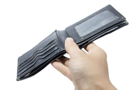 Hold and open the billfold .