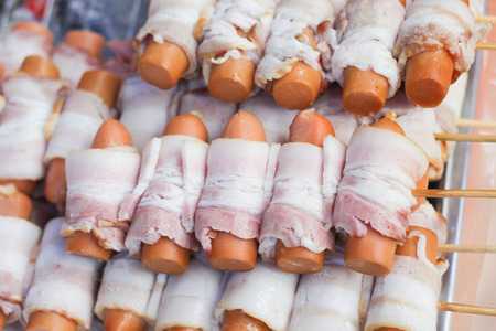 Sausage roll bacon .の写真素材