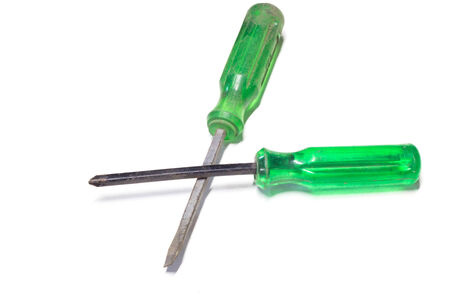 Green screwdriver with isolatedの写真素材