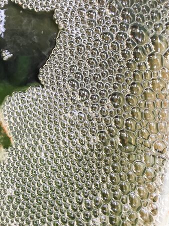 Clear bubble in the water with oxygen engine