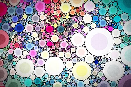 Abstract colorful circle ring shapes pattern backgroundの写真素材