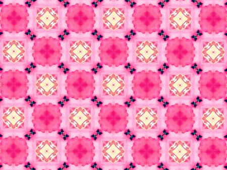 Abstract pink tone shapes Kaleidoscope beautiful pattern textureの写真素材