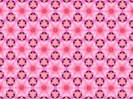 Abstract pink tone shapes Kaleidoscope beautiful pattern textureの写真素材