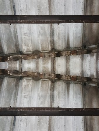 dirty concrete old roof texture backgroundの写真素材