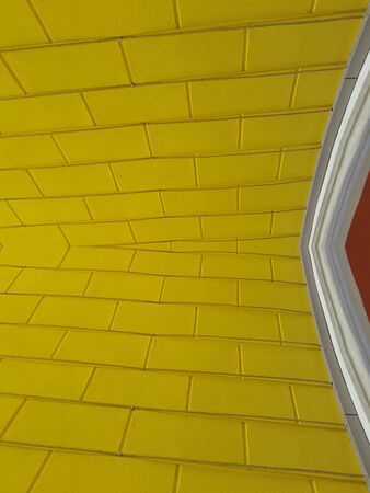 yellow brick wall texture backgroundの写真素材