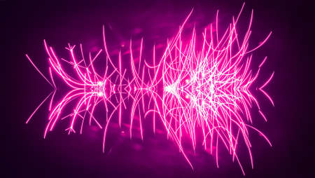 pink violet firework festivalの写真素材