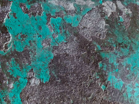 Grunge dirty cement stain on the green plastic texture background