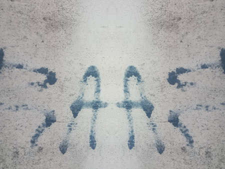 dirty color stain on concrete wall texture backgroundの写真素材