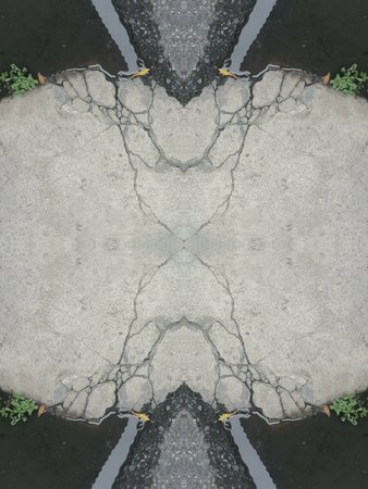 grunge crack concrete road texture backgroundの写真素材