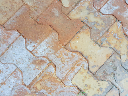 grunge worm brick floor texture background