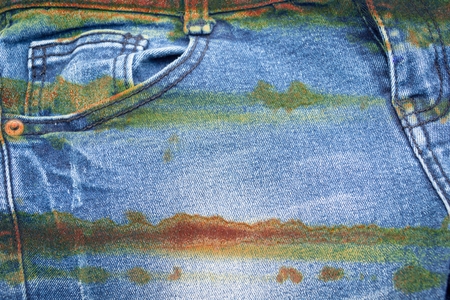 corrosion stain on jean textureの写真素材