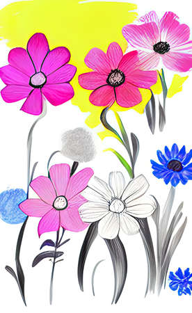 The illustration of colorful flower backgroundの写真素材