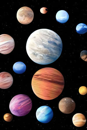 the illustration of the planet galaxyの写真素材
