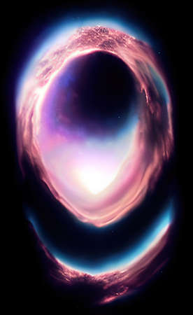 The illustration of magical portal in the universeの写真素材