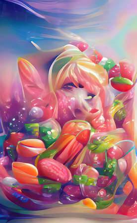 The illustration of colorful candyの写真素材