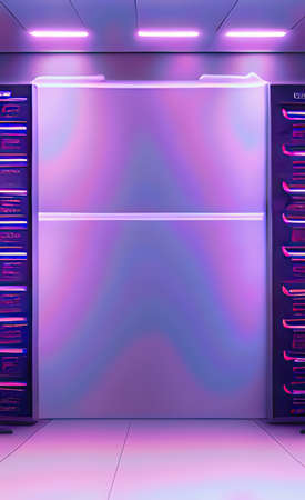 The illustration of blue empty room with cloud
